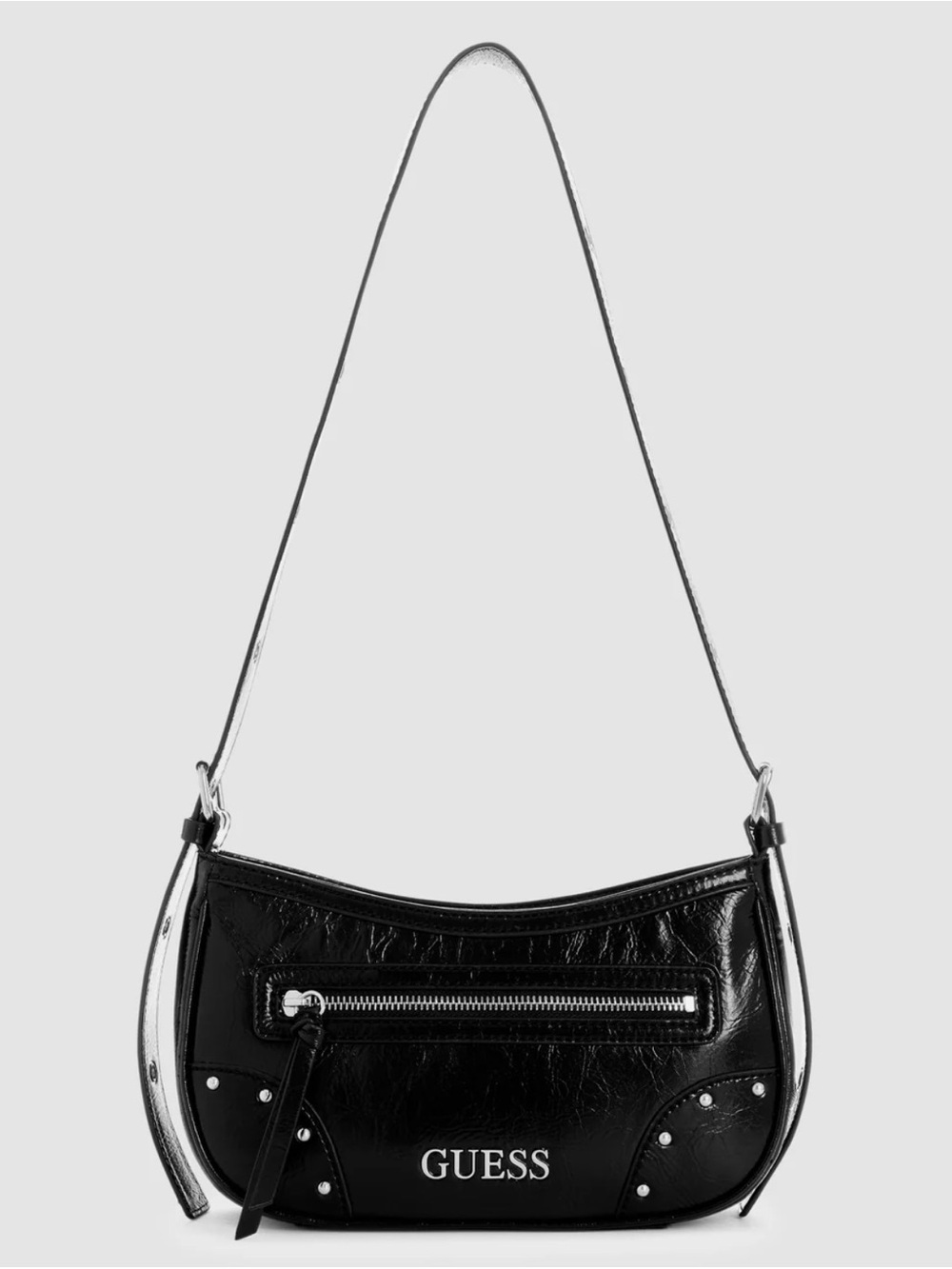 The Guess Factory Dementri Shoulder Bag with Silver Hardware